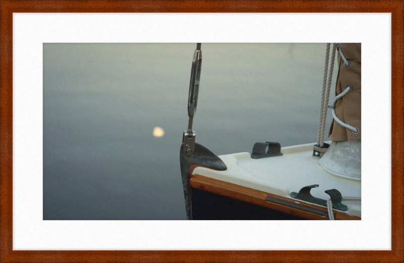 Forestay with setting moon reflection