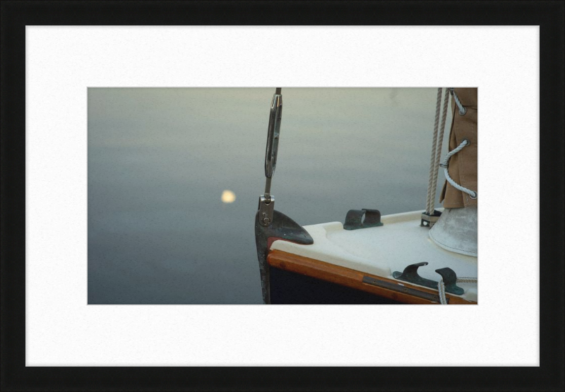 Forestay with setting moon reflection