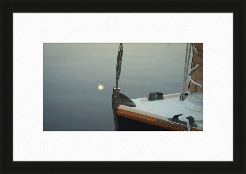 Forestay with setting moon reflection