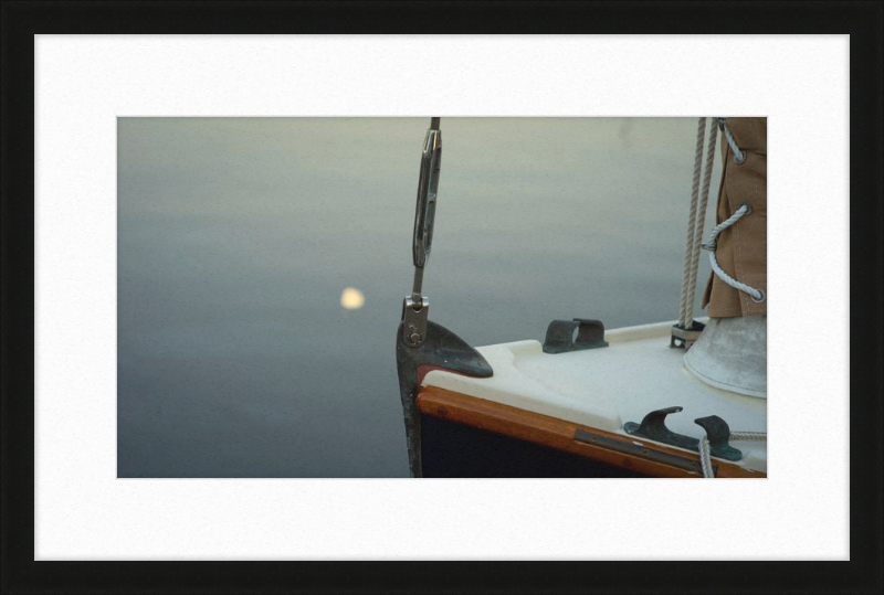 Forestay with setting moon reflection