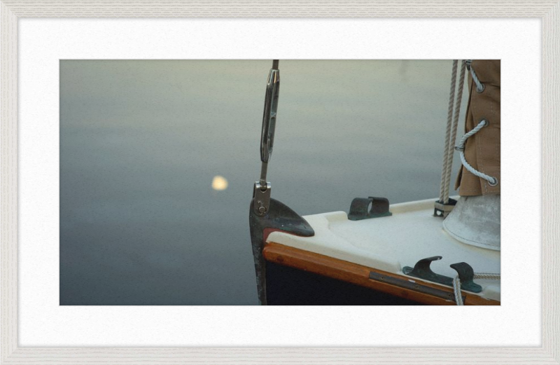 Forestay with setting moon reflection