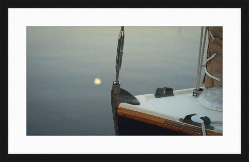 Forestay with setting moon reflection
